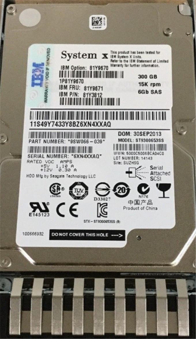 81Y9670 81Y9671 Lenovo 00FN460 300GB 15K Dämpfungsregler 6Gbps 2,5" Festplattenlaufwerk 00FN462